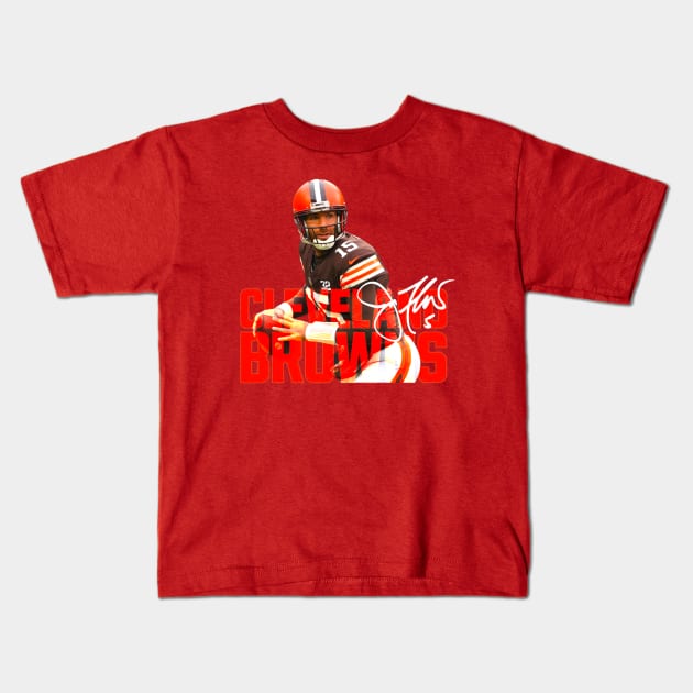 Cleveland Browns Joe flacco with autograph Kids T-Shirt by fadinstitute